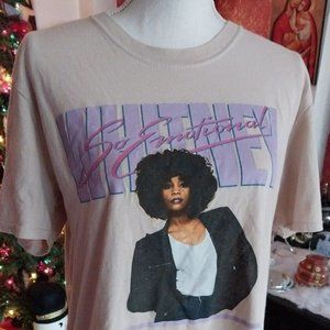 WHITNEY HOUSTON Short Sleeve Large 80's Style Dance Music SO EMOTIONAL T-shirt